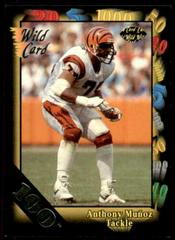 Anthony Munoz [100 Stripe] Football Cards 1991 Wild Card Prices