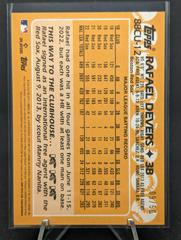 Back | Rafael Devers [Gold] Baseball Cards 2023 Topps Chrome Update 1988