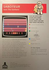 Box - Back | Saboteur [AtariAge] Atari 2600