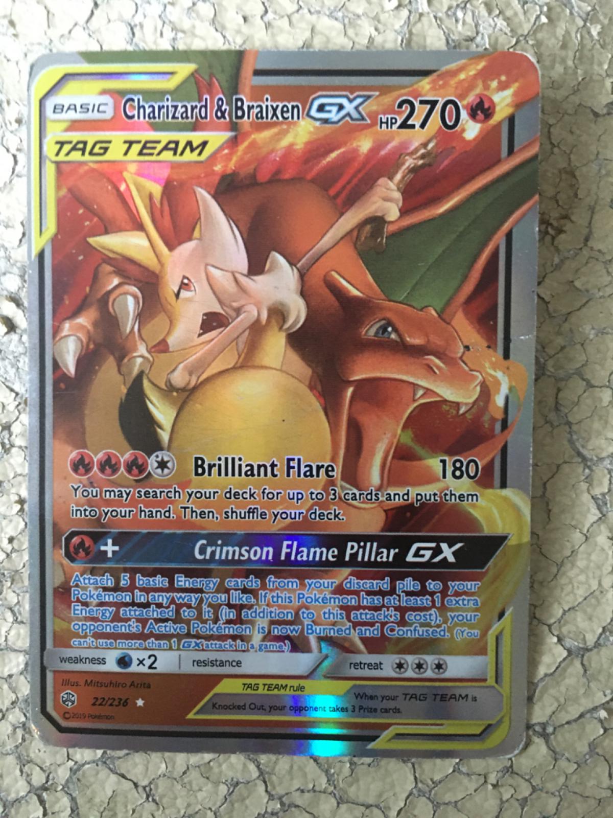 Charizard & Braixen GX | Ungraded | Pokemon Cosmic Eclipse