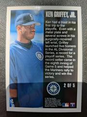 Card Back | Ken Griffey jr Baseball Cards 1996 Fleer Post Season Glory