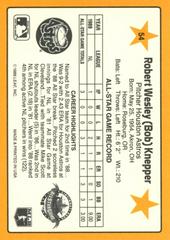 Reverse | Bob Knepper Baseball Cards 1989 Donruss All Stars