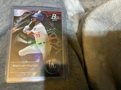 Front | Samuel Munoz Baseball Cards 2023 Bowman Platinum Top Prospects