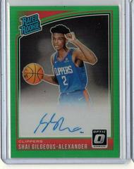 Shai Gilgeous Alexander [Autograph Green] Basketball Cards 2018 Panini Donruss Optic Prices