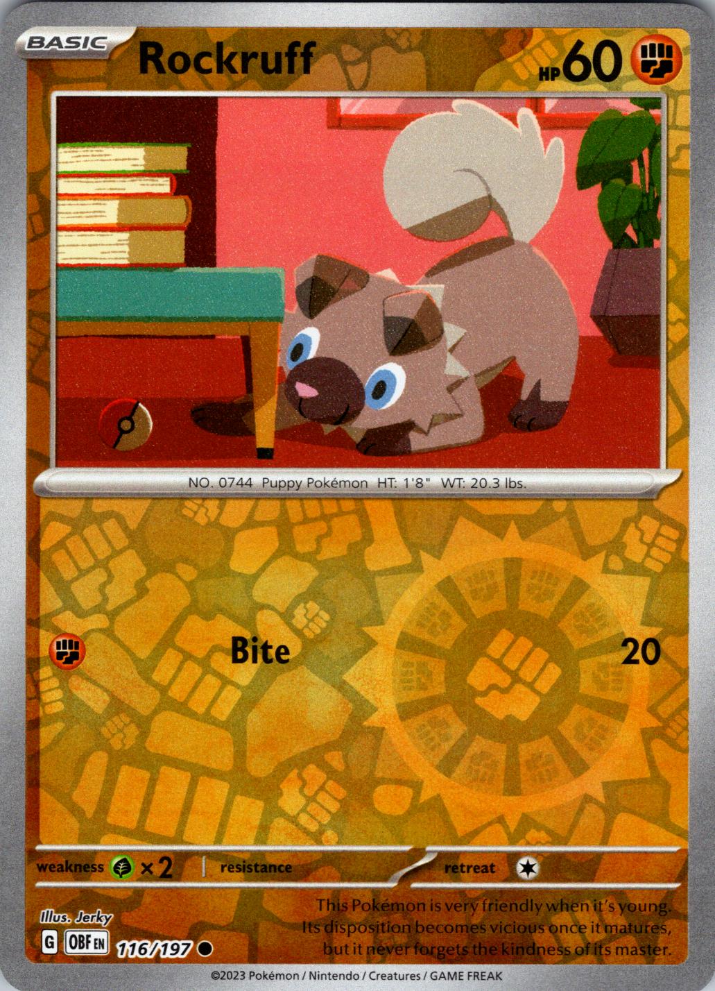 Rockruff [Reverse Holo] #116 Pokemon Obsidian Flames