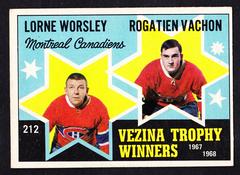 Vachon, Worsley [Vezina Trophy] #212 Hockey Cards 1968 O-Pee-Chee Prices