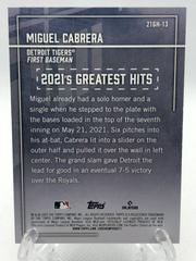 Back Of Card | Miguel Cabrera Baseball Cards 2022 Topps 2021’s Greatest Hits