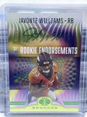 Javonte Williams [Green] Football Cards 2021 Panini Illusions Rookie Endorsements Autographs Prices
