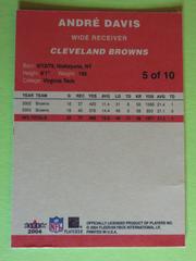 5 Reverse | Andre Davis Football Cards 2004 Fleer Tradition