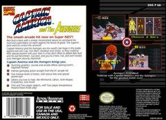 Captain America And The Avengers - Back | Captain America and the Avengers Super Nintendo