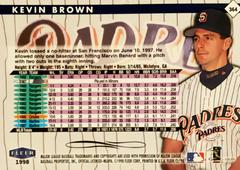 Rear | Kevin Brown Baseball Cards 1998 Fleer Tradition