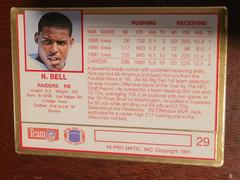 Reverse Of Card | Nick Bell Football Cards 1991 Action Packed Rookie Update 24KT Gold