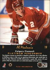 Back Of Card  | Al MacInnis Hockey Cards 1991 Pro Set Platinum