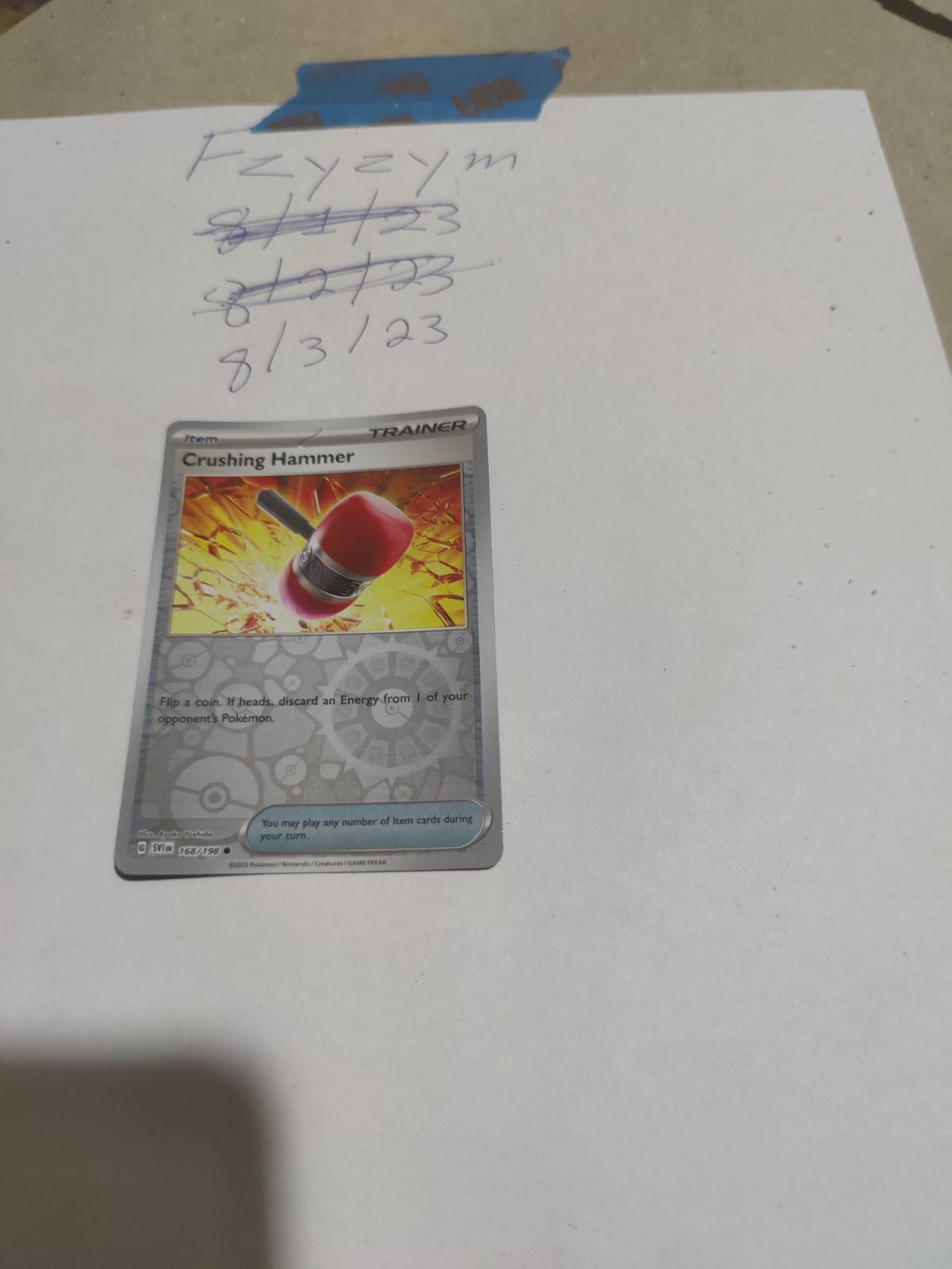 Crushing Hammer [Reverse Holo] Ungraded Pokemon Scarlet & Violet