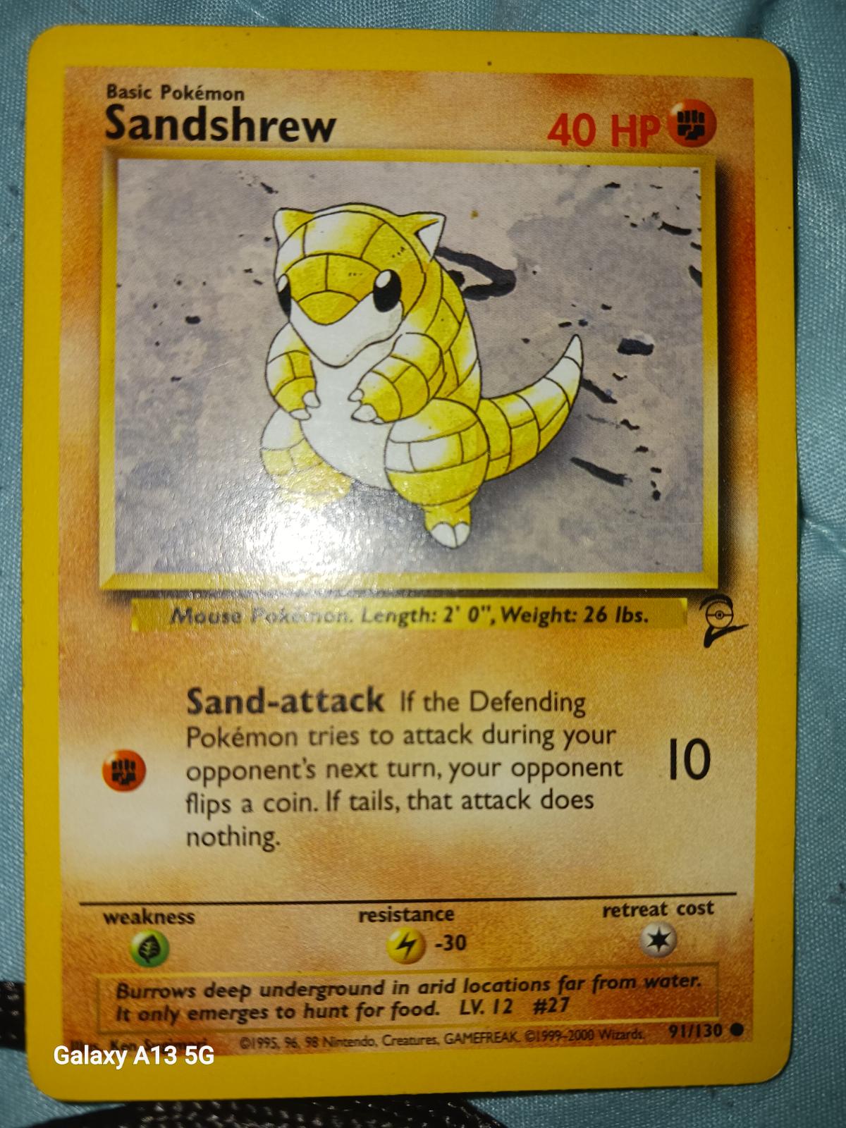 Sandshrew Ungraded Pokemon Base Set 2