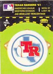 Texas Rangers #NNA Baseball Cards 1982 Fleer Team Logo Stickers Prices