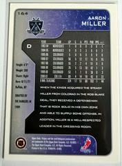 Backside | Aaron Miller Hockey Cards 2001 Upper Deck Victory