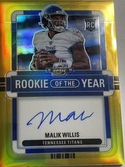 Malik Willis [Rookie of the Year Autograph Gold] #ROY-MW Football Cards 2022 Panini Contenders Optic Rookie of the Year Prices