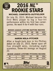 Rear | 2016 NL Rookie Stars Baseball Cards 2016 Topps Heritage