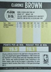 Back | Chucky Brown Basketball Cards 1990 Fleer Update