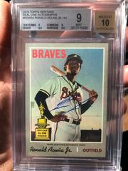 Ronald Acuna JR. [Real One Autographs] #ROA-RA Baseball Cards 2019 Topps Heritage Real One Autographs Prices