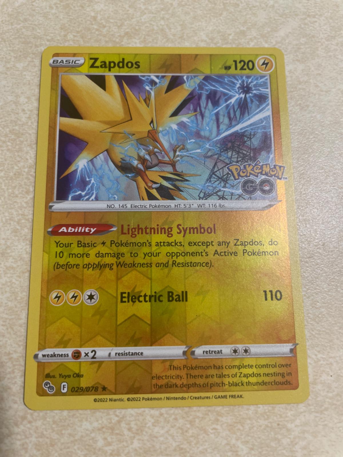 Zapdos [Reverse Holo] Ungraded Pokemon Go