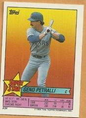 Geno Petralli #24 Baseball Cards 1989 Topps Stickercards Blank Back Prices