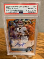Bryce Young [Orange Shimmer] #4 Football Cards 2021 Bowman University Prices