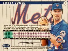 Rear | Bobby Jones Baseball Cards 1998 Fleer Tradition