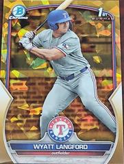 Wyatt Langford [Gold] #BDC-106 Baseball Cards 2023 Bowman Draft Chrome Prices