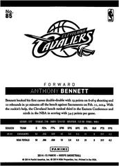 Back Of Card | Anthony Bennett Basketball Cards 2014 Panini Hoops