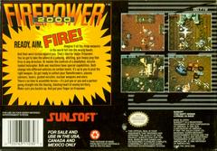 Firepower 2000 - Back | Firepower 2000 Super Nintendo