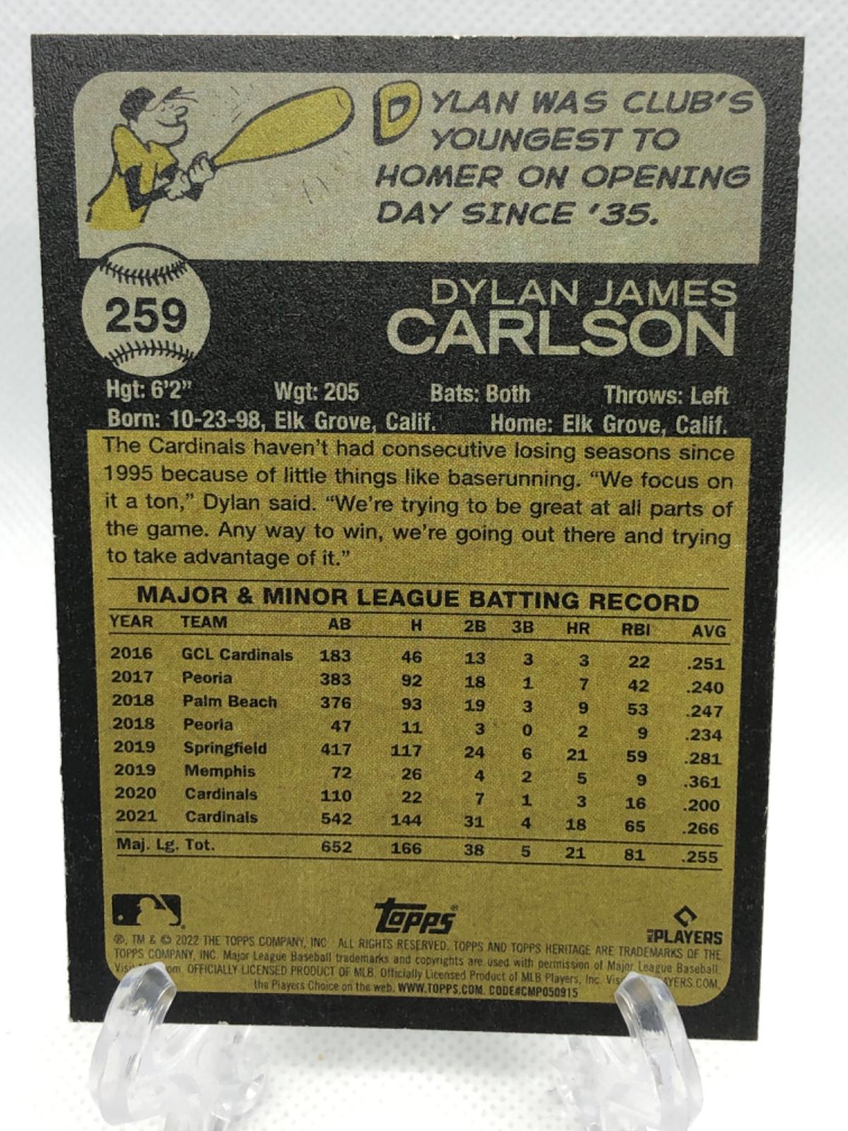 Dylan Carlson Prices Topps Heritage Baseball Cards