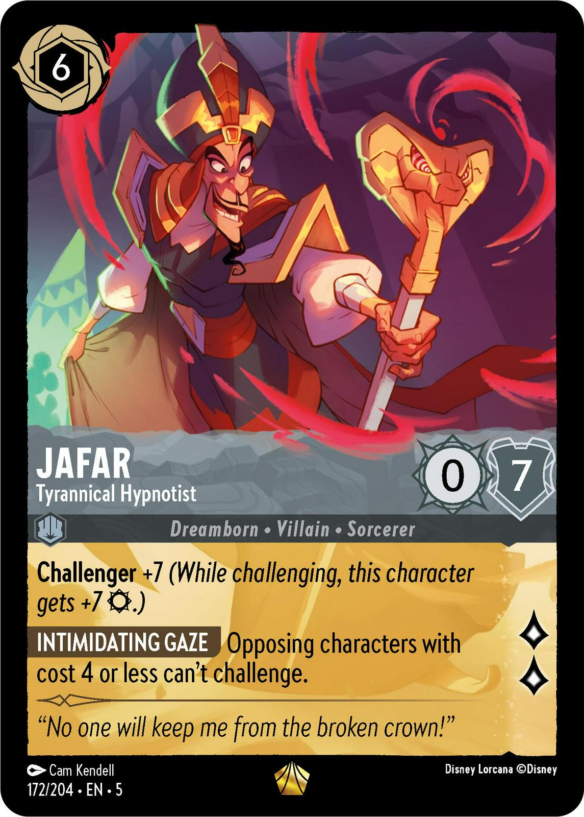 Jafar - Tyrannical Hypnotist #172 Lorcana Shimmering Skies