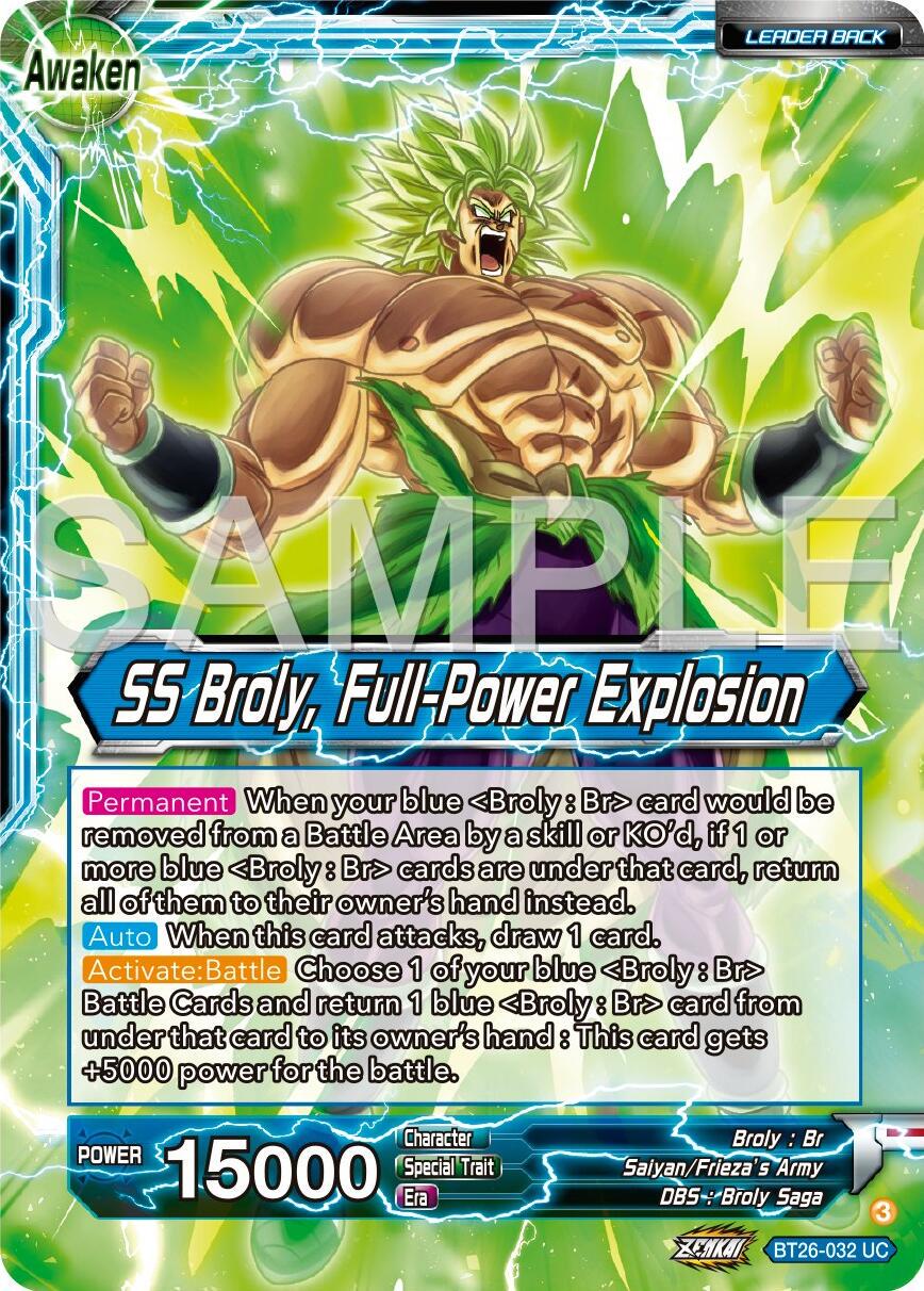 Broly // SS Broly, Full-Power Explosion BT26-032 Dragon Ball Super Ultimate Advent