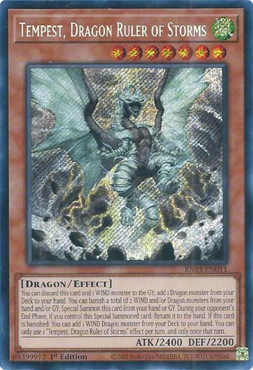 Tempest, Dragon Ruler of Storms [Quarter Century Secret Rare] RA03-EN011 YuGiOh Quarter Century Bonanza