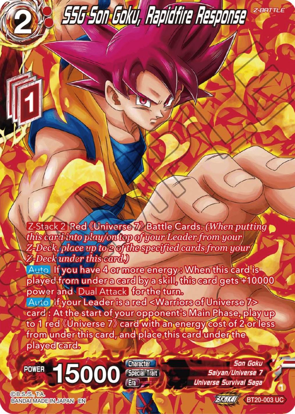 SSG Son Goku, Rapidfire Response [Silver Foil Foil] BT20-003 Dragon Ball Super Power Absorbed