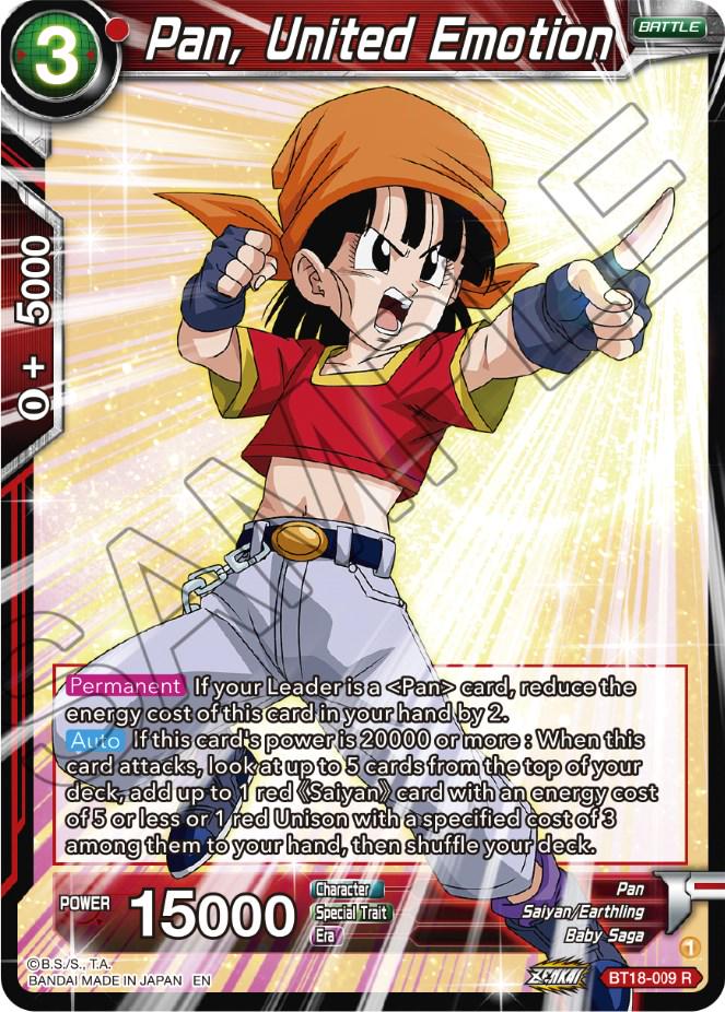 Pan, United Emotion [Foil] BT18-009 Dragon Ball Super Dawn of the Z-Legends