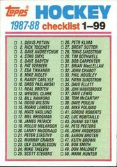Checklist 1-99 #197 Hockey Cards 1987 Topps Prices
