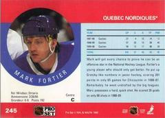 Back | Marc Fortier [Error] Hockey Cards 1990 Pro Set