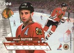 Brent Sutter #206 Back | Brent Sutter Hockey Cards 1993 Ultra