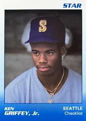 Ken Griffey Jr. [Checklist Yellow Back] #1 Baseball Cards 1989 Star Griffey Jr Prices