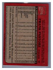 Back | Frank Pastore Baseball Cards 1982 Coca Cola