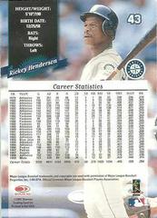 Back | Rickey Henderson Baseball Cards 2001 Donruss '00 Retro