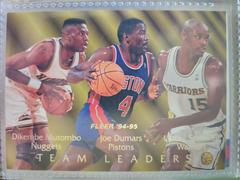 December Mutombo,Joe Dumars, Latrell Sprewell Basketball Cards 1994 Fleer Team Leaders Prices