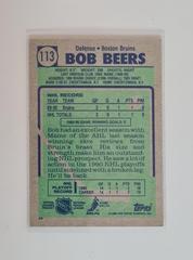 Backside | Bob Beers Hockey Cards 1990 Topps
