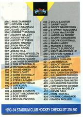 Checklist Hockey Cards 1993 Stadium Club Prices