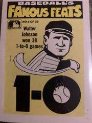 Astros/Walter Johnson Baseball Cards 1986 Fleer Baseball's Famous Feats Prices