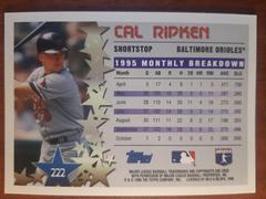 Back | Cal Ripken Jr. [Team Topps] Baseball Cards 1996 Topps