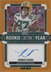 Romeo Doubs [Rookie of the Year Autograph Orange] #ROY-RD Football Cards 2022 Panini Contenders Optic Rookie of the Year Prices